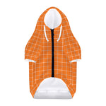 Orange Tattersall Pattern Print Dog Zip Up Hoodie