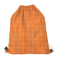 Orange Tattersall Pattern Print Drawstring Bag