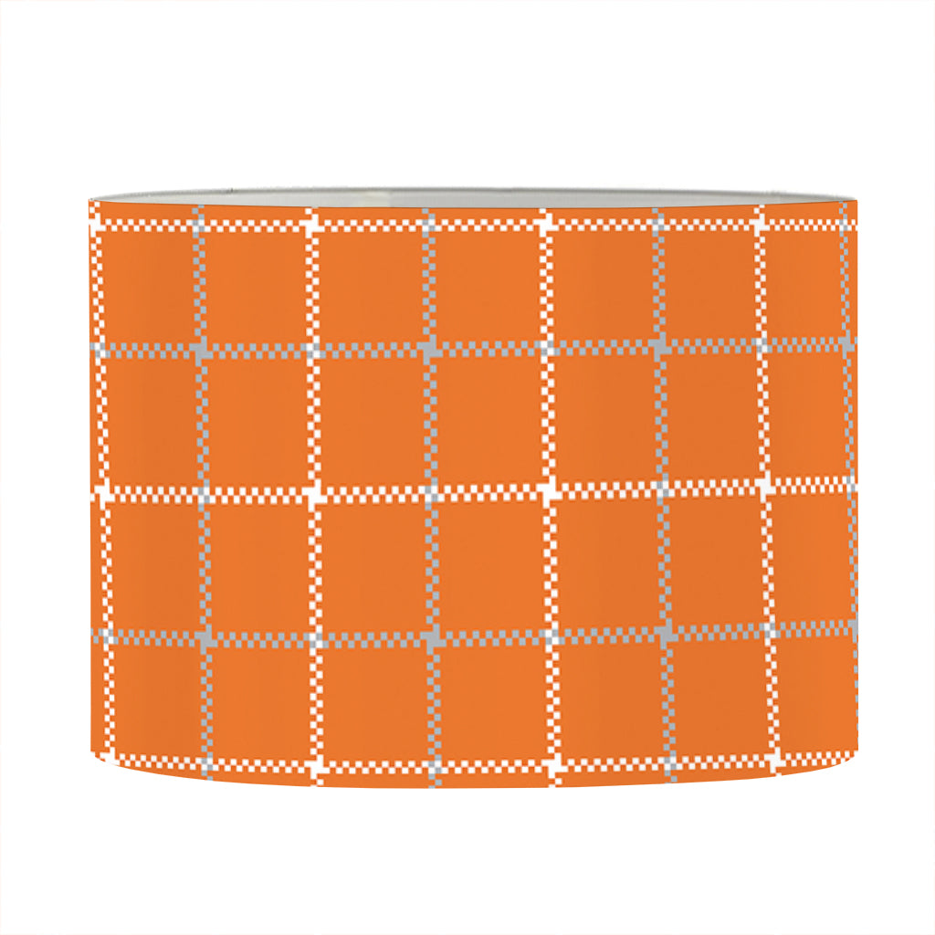 Orange Tattersall Pattern Print Drum Lamp Shade