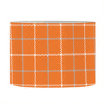 Orange Tattersall Pattern Print Drum Lamp Shade