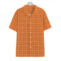 Orange Tattersall Pattern Print Hawaiian Shirt