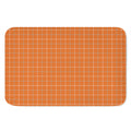 Orange Tattersall Pattern Print Indoor Door Mat