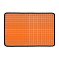 Orange Tattersall Pattern Print Kitchen Mat