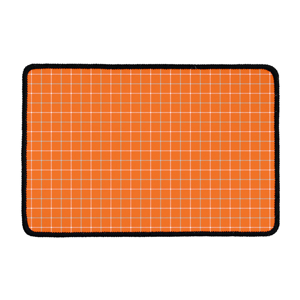 Orange Tattersall Pattern Print Kitchen Mat