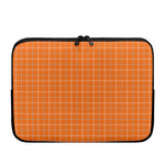 Orange Tattersall Pattern Print Laptop Sleeve