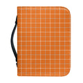 Orange Tattersall Pattern Print Leather Bible Cover