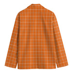 Orange Tattersall Pattern Print Men's Blazer