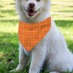 Orange Tattersall Pattern Print Over The Collar Dog Bandana