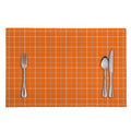 Orange Tattersall Pattern Print Placemat