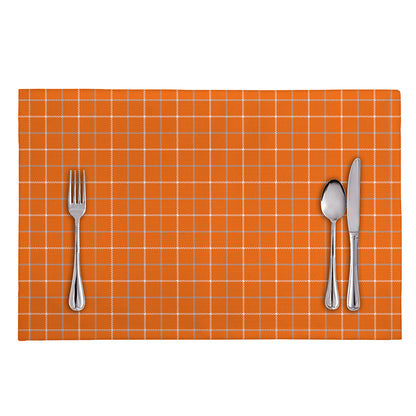 Orange Tattersall Pattern Print Placemat