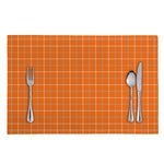 Orange Tattersall Pattern Print Placemat
