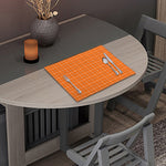 Orange Tattersall Pattern Print Placemat