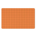 Orange Tattersall Pattern Print Polyester Doormat