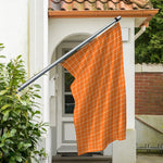 Orange Tattersall Pattern Print Polyester Flag