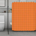 Orange Tattersall Pattern Print Polyester Shower Curtain