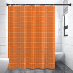 Orange Tattersall Pattern Print Premium Shower Curtain