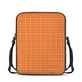 Orange Tattersall Pattern Print Rectangular Crossbody Bag