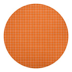 Orange Tattersall Pattern Print Round Blanket