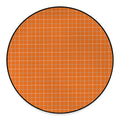 Orange Tattersall Pattern Print Round Floor Mat