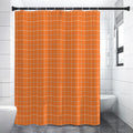 Orange Tattersall Pattern Print Shower Curtain