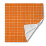 Orange Tattersall Pattern Print Silk Bandana