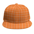 Orange Tattersall Pattern Print Snapback Cap