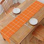 Orange Tattersall Pattern Print Table Runner