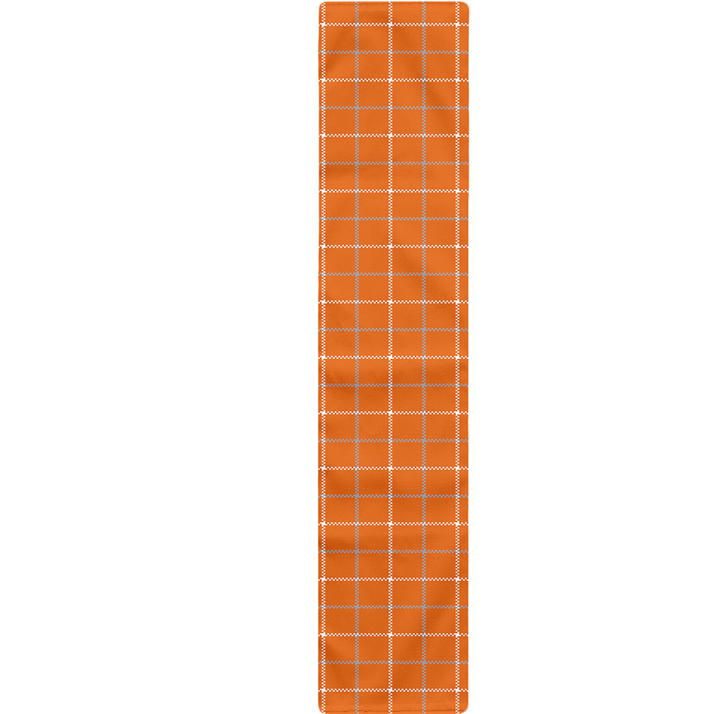 Orange Tattersall Pattern Print Table Runner