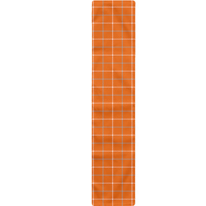 Orange Tattersall Pattern Print Table Runner