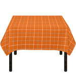 Orange Tattersall Pattern Print Tablecloth