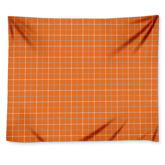 Orange Tattersall Pattern Print Tapestry