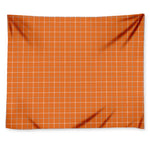 Orange Tattersall Pattern Print Tapestry