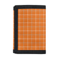 Orange Tattersall Pattern Print Trifold Wallet