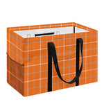Orange Tattersall Pattern Print Utility Tote Bag