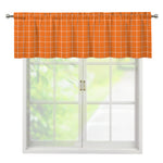 Orange Tattersall Pattern Print Window Valance