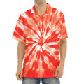 Orange Tie Dye Print Aloha Shirt