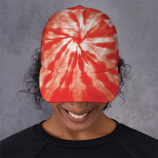 Orange Tie Dye Print Baseball Cap