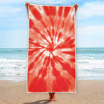 Orange Tie Dye Print Beach Towel
