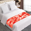 Orange Tie Dye Print Bed Runner