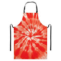 Orange Tie Dye Print Bib Apron With Pocket