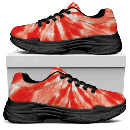 Orange Tie Dye Print Black Chunky Shoes