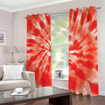 Orange Tie Dye Print Blackout Grommet Curtains
