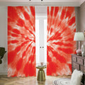 Orange Tie Dye Print Dimout Pencil Pleat Curtains