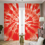 Orange Tie Dye Print Blackout Pencil Pleat Curtains