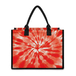 Orange Tie Dye Print Canvas Tote Bag