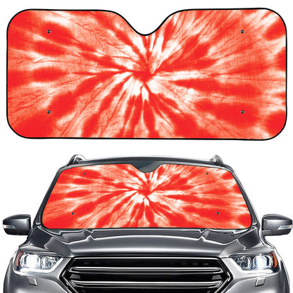 Orange Tie Dye Print Car Windshield Sun Shade