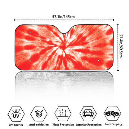 Orange Tie Dye Print Car Windshield Sun Shade
