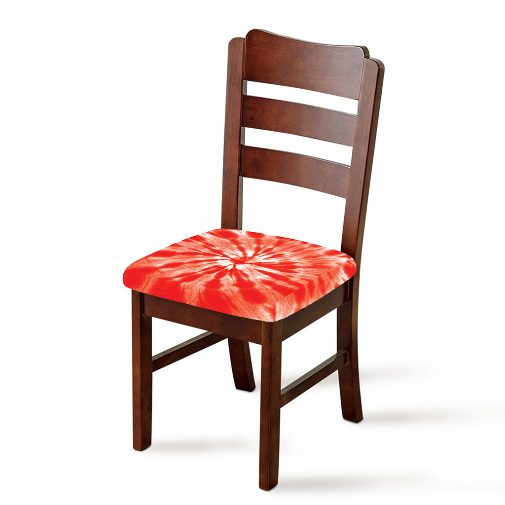 Orange Tie Dye Print Chair Cushion Cover