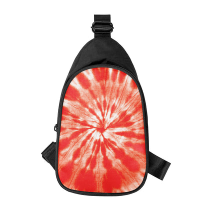 Orange Tie Dye Print Chest Bag