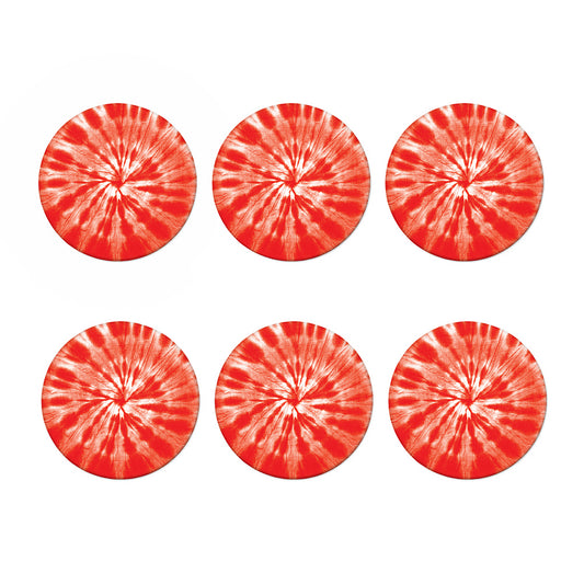 Orange Tie Dye Print Coaster Set